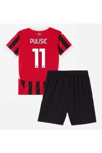 AC Milan Christian Pulisic #11 Babytruitje Thuis tenue Kind 2024-25 Korte Mouw (+ Korte broeken)